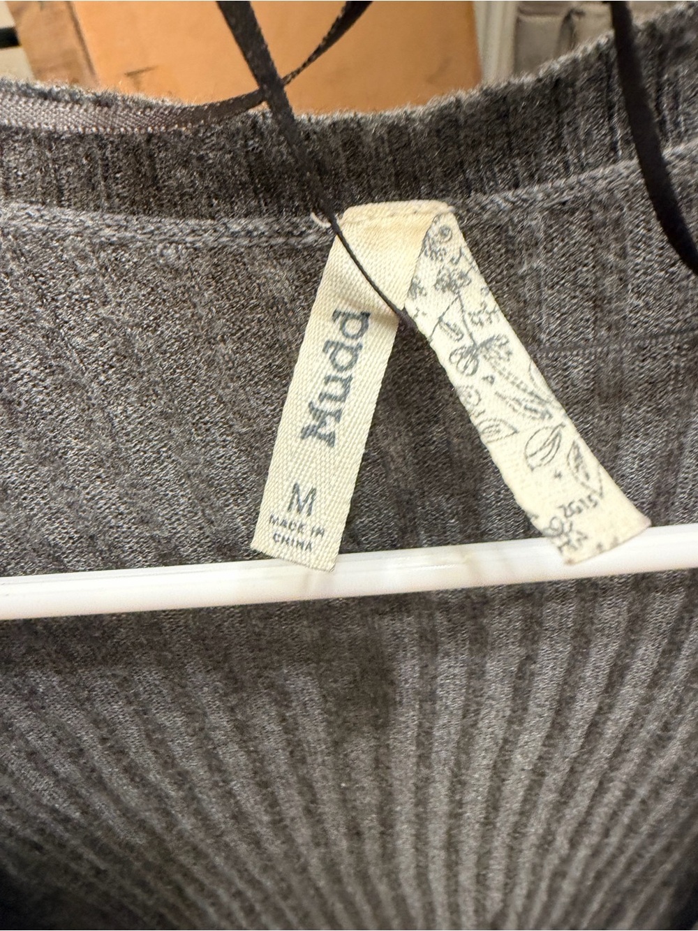 Mudd Gray Ribbed Open-Front Long Cardigan - Picture 2 of 2